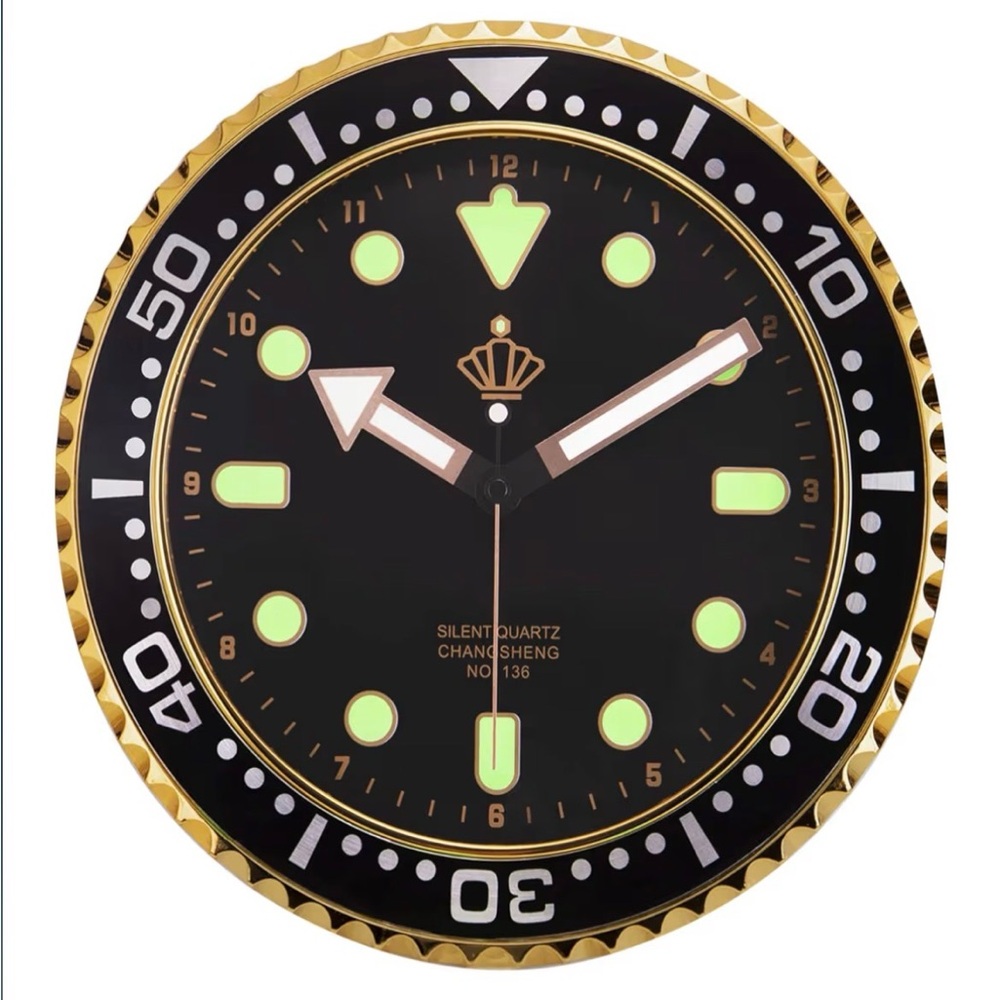 Lafocuse Night Light Black Wall Clock Glow in The Dark, 12” Silent Non-Ticking